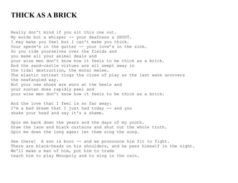 thick as a brick testo|poem thick as a brick.